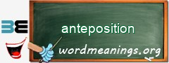 WordMeaning blackboard for anteposition